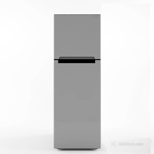 Gray Upright Refrigerator Freezer With Modern Sleek Design For Kitchen Appliance 3d model 