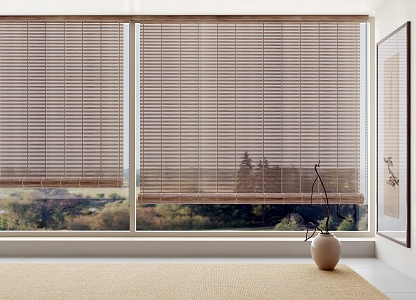 Japanese Venetian Blinds Wooden Roller Blinds 3d model