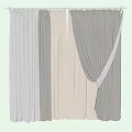 Gray And Beige Curtains With Sheer Layers And Elegant Tieback Design