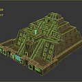 Ancient Pyramid Structure With Multi Tiered Design Stone Steps And Carved Details 3d model