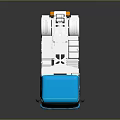 Modern Blue Cab Truck Model With Sleek Design And 3D Rendered Shiny Finish