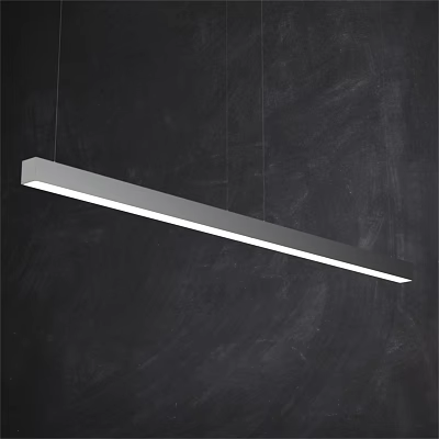 Modern Sleek Linear Chandelier With Elongated Slim Profile And LED White Light 3d model