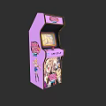 Purple Arcade Style Action Figure Display Cabinet With Bratz Character Artwork And Screen Window
