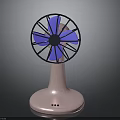 Stylish Electric Fan Featuring Blue Blades Pink Base Protective Grille And Control Buttons