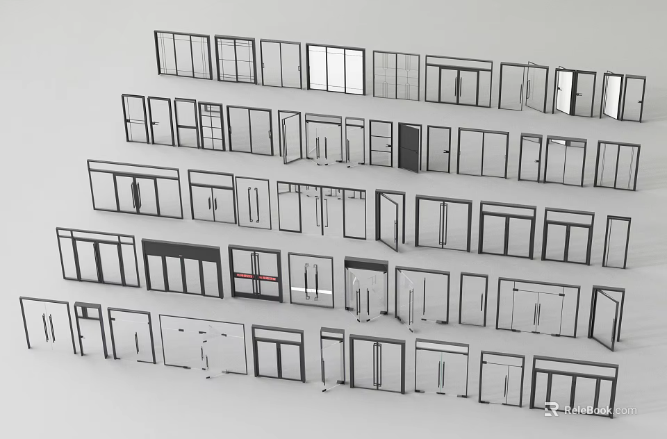 Assorted Doors And Windows Collection With Diverse Styles And Designs 3d model