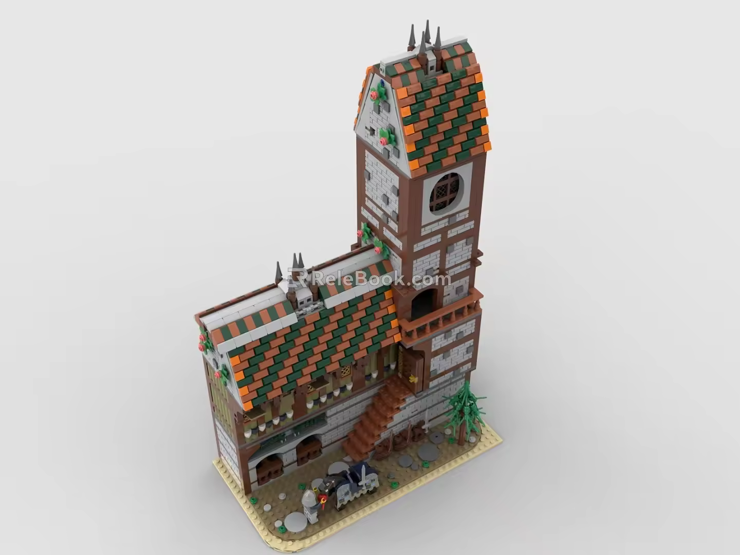 LEGO toy blocks medieval building house scene 3d model