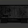 Green Industrial Device With Ventilated Grilles And Labeled Panels On Dark Surface