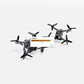 Two Black Quadcopter Drones With Four Propellers And Sleek Design 3d model