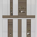 Modern Wooden Shelving Unit with Multiple Layers for Displaying Vases Glasses and Ornaments