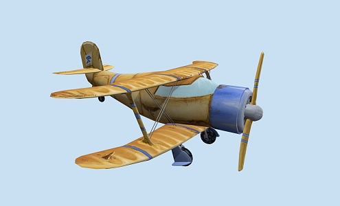 Cartoon toy airplane fighter 3d model