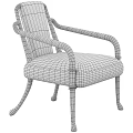 Plush Light Gray Fabric Upholstered Accent Chair With Dark Brown Wooden Curved Armrests Comfortable Seat