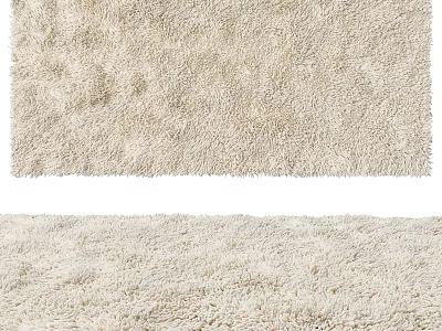 Square Beige Carpet With Soft Plush Texture Ideal For Living Room Decor 3d model