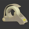 Beige Tape Dispenser With Clear Tape Roll And Ergonomic Grip Design