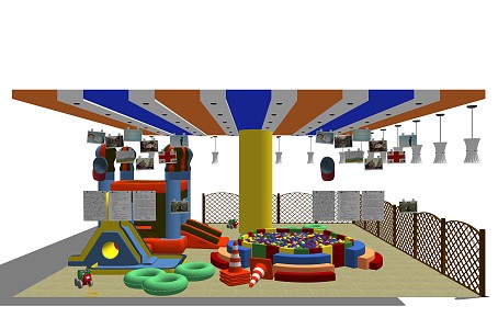 Modern amusement equipment children's playground 3d model