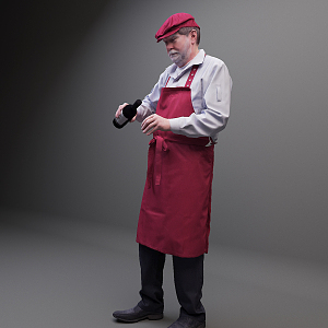 Modern man pour wine man 3d model