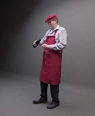 Modern man pour wine man 3d model