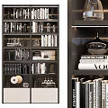 Modern Dark Wood Bookcase With Layered Shelves Neatly Arranged Books And Decorative Ornaments