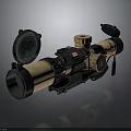 Tactical Weapon Scope With Adjustable Knobs Sunshade Tube And Mount Bracket 3d model