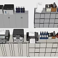 Office Workspace Featuring Printers Filing Cabinets Binders And Document Supplies 3d model