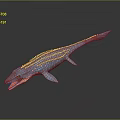 Vibrant Blue Striped Marine Creature Model With Open Mouth And Shiny Surface