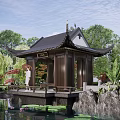 Chinese-style pavilion waterside pavilion rest hilltop corner pavilion 3d model