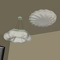 Modern Cloud Shaped White Pendant Chandeliers With Wavy Ceiling Light Design 3d model