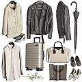 Elegant Modern Closet Interior With Hanging Clothes Shoes Bags And Accessories