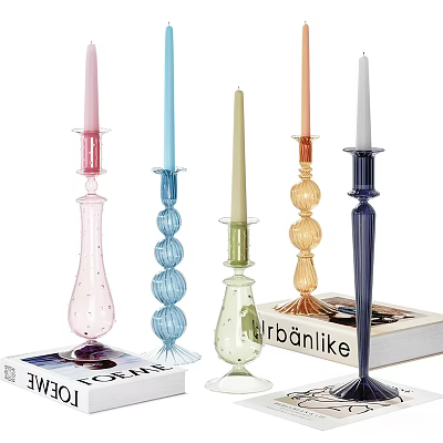 Colorful Modern Glass Candle Holders With Unique Designs And Decorative Styles 3d model