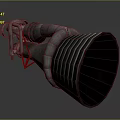 Rocket Engine Component For Spacecraft Propulsion With Metallic Pipes And Annular Structure