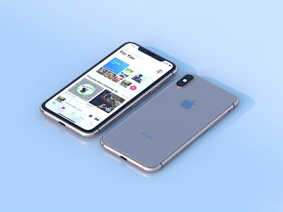 Apple iPhone Showing Social Media App Screen On Blue Background 3d model