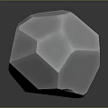 Transparent Crystal Like Geometric Polyhedron With Smooth Facets And Reflective Base