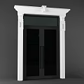 Modern Black Glass Panel Double Doors With White Frame And Sleek Design