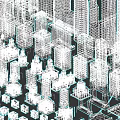 Urban Architectural Complex Featuring Diverse High Rise And Low Rise Buildings With Colorful Designs