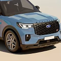 Stylish Blue Ford SUV with Modern Design Black Grille Alloy Wheels and Roof Rack