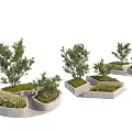 Modern tree pool flowerbed shrub 3d model