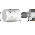 Space Rocket And Probe In Deep Space With Stars And Galaxies 3d model