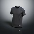 Dark Gray Short Sleeve T Shirt with Minimalist Design and Brand Logo Details