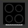 Modern Black Built in Oven With Control Panel And Knobs For Kitchen