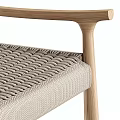 Modern Design Bench With Light Wooden Frame And Woven Seat Armrests