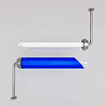 Modern Tubular Pendant Lights for Cashier Area with White and Blue Design and Metal Frame