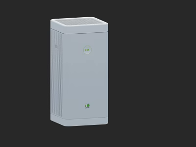 White Modern Air Purifier With Sleek Design And Green Indicator For Home Use 3d model