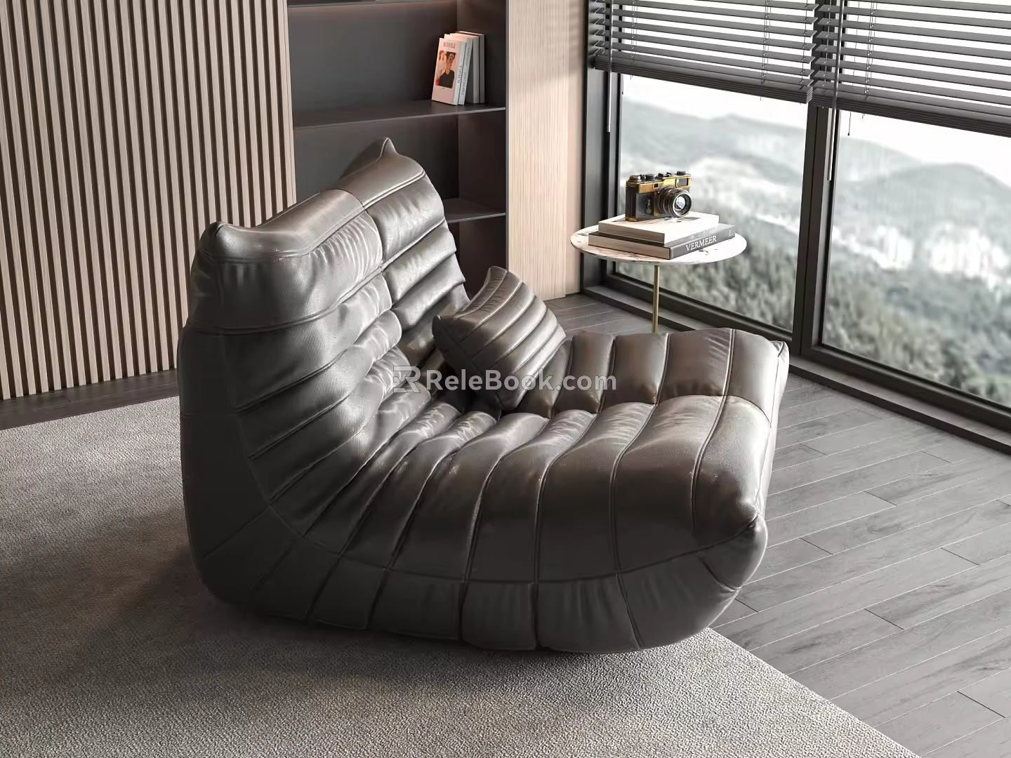 Lazy sofa single sofa side table 3d model
