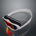 White Goggles With Colorful Lenses Black Frame And White Strap