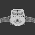 3D Space Pilot Character In Orange Jumpsuit With Black Helmet Goggles And Chest Insignia