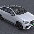 White Mercedes Coupe SUV With Sporty Front Grille And Stylish Exterior Design