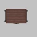 Wooden Finish Bedside Table With Two Drawers And Metal Handles On Black Legs