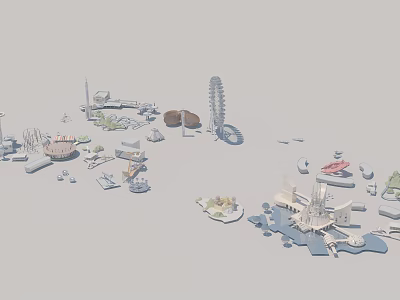 Modern Amusement Equipment Playground 3d model