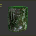 Old Rusty Cylindrical Metal Container With Weathered Surface And White Stains 3d model