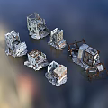 Ruined Building Components With Collapsed Walls Broken Structures And Scattered Debris 3d model