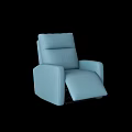 Stylish Light Blue Single Seater Recliner Sofa With Comfortable Leather Upholstery